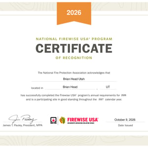 Brian Head Town is now a recognized FireWise USA Community!